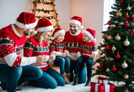 Familie i julesweatre